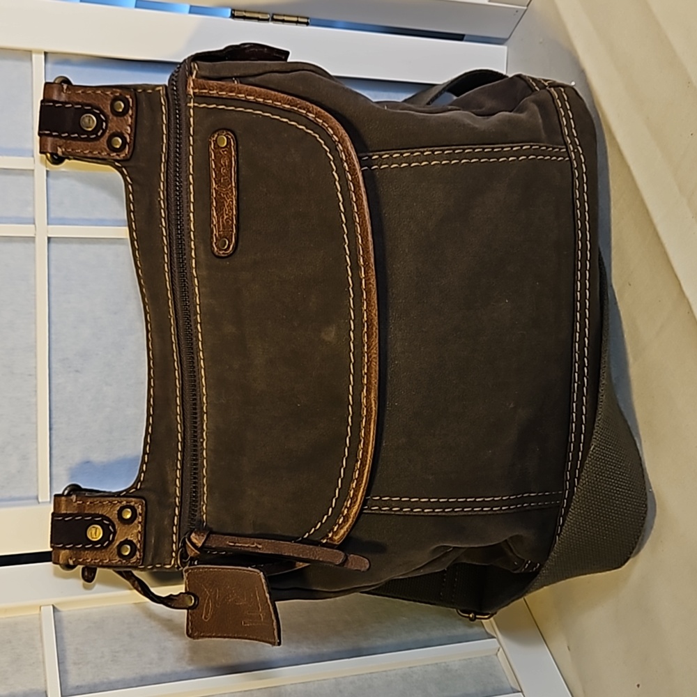 Fossil Canvas Messenger Crossbody Bag